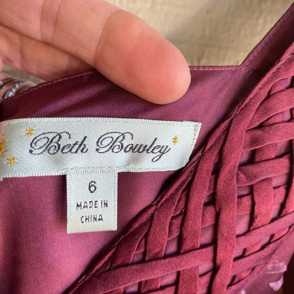 NWOT Beth Bowley for Anthropologie Velvet Burnout Print Silk Tank Dress Size: 6 - Picture 4 of 8